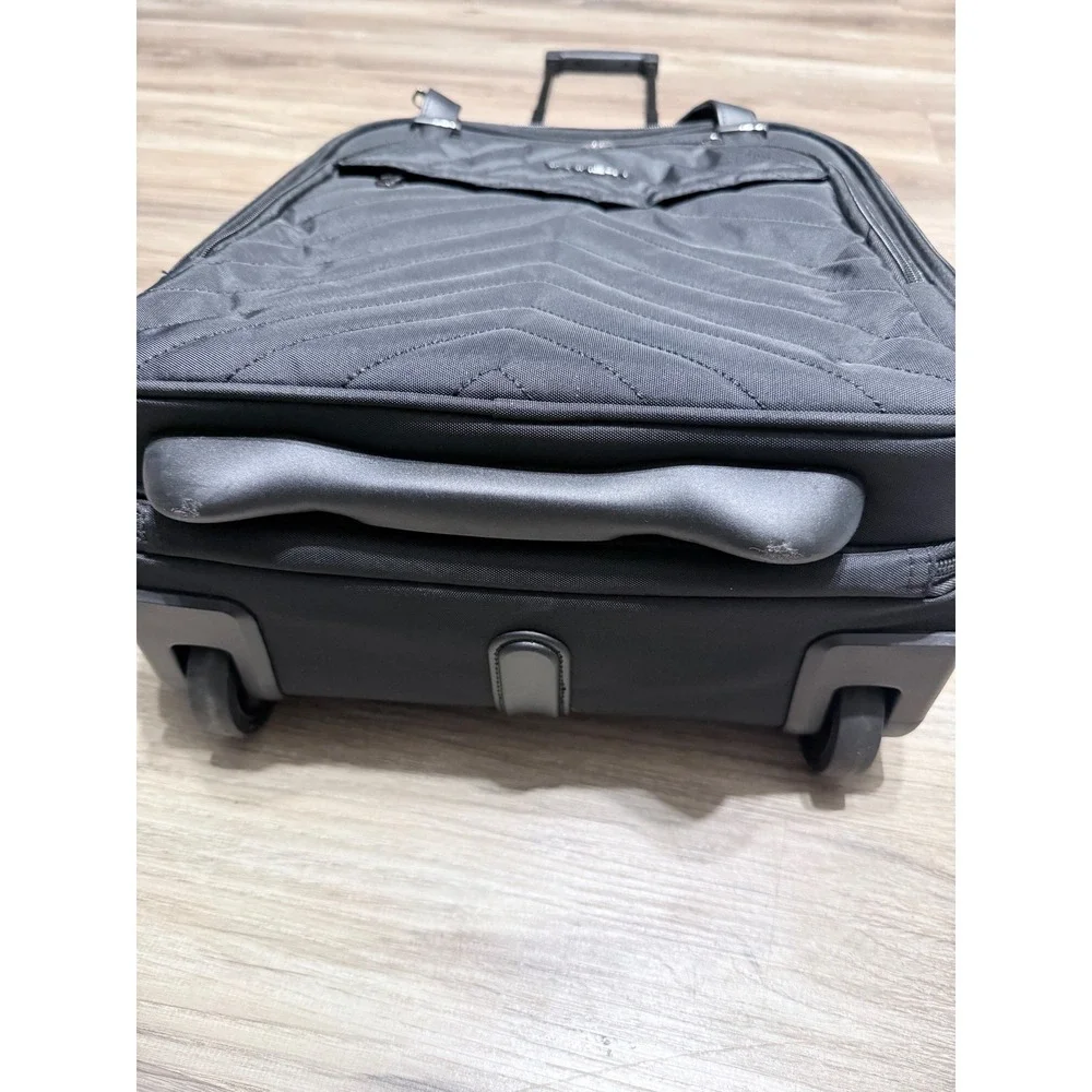 VANKEAN Rolling Laptop Bag 15.6 Inch Quilted Mobile Office Briefcase Black RFID